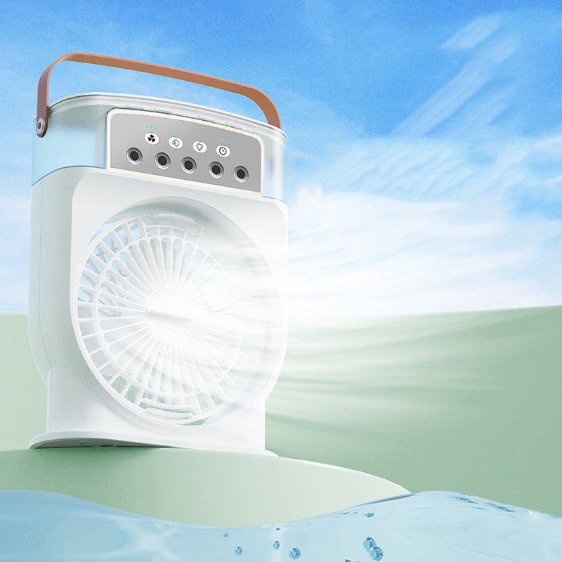 Portable USB Air Cooler with Sprays, Colorful Light, and Humidifier