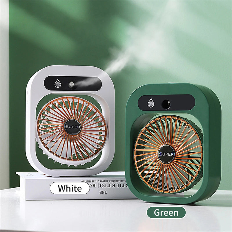 USB Rechargeable Desk Misting Fan with Humidifier and 3 Wind Speeds - Kaldas Online Shopping