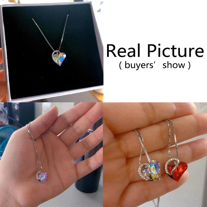 Sliver Heart Shaped Geometric Necklace - Kaldas Online Shopping