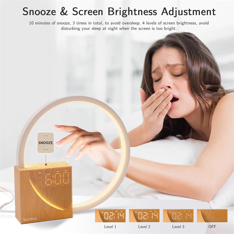 Touch Bedside Lamp with Alarm Clock, Natural Sounds, and Touch Control - Kaldas Online Shopping