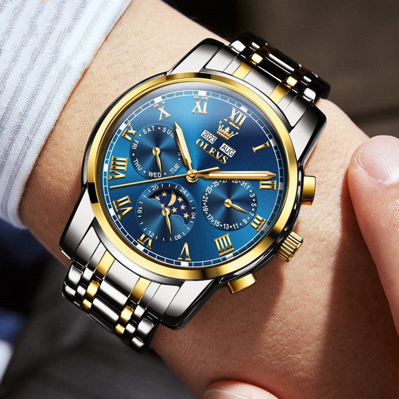 Multifunctional Automatic Waterproof Watch for Men - Kaldas Online Shopping