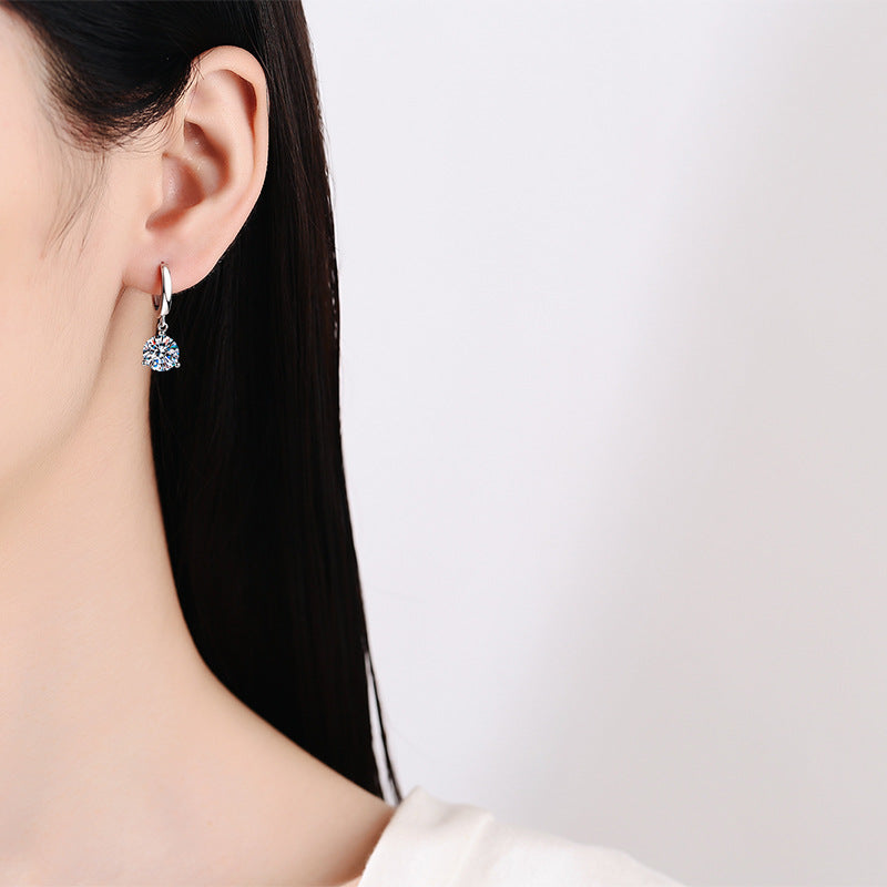 S925 Sterling Silver Earrings Moissanite