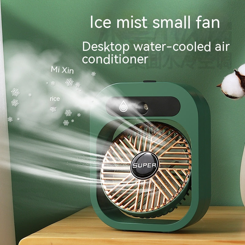 USB Rechargeable Desk Misting Fan with Humidifier and 3 Wind Speeds - Kaldas Online Shopping