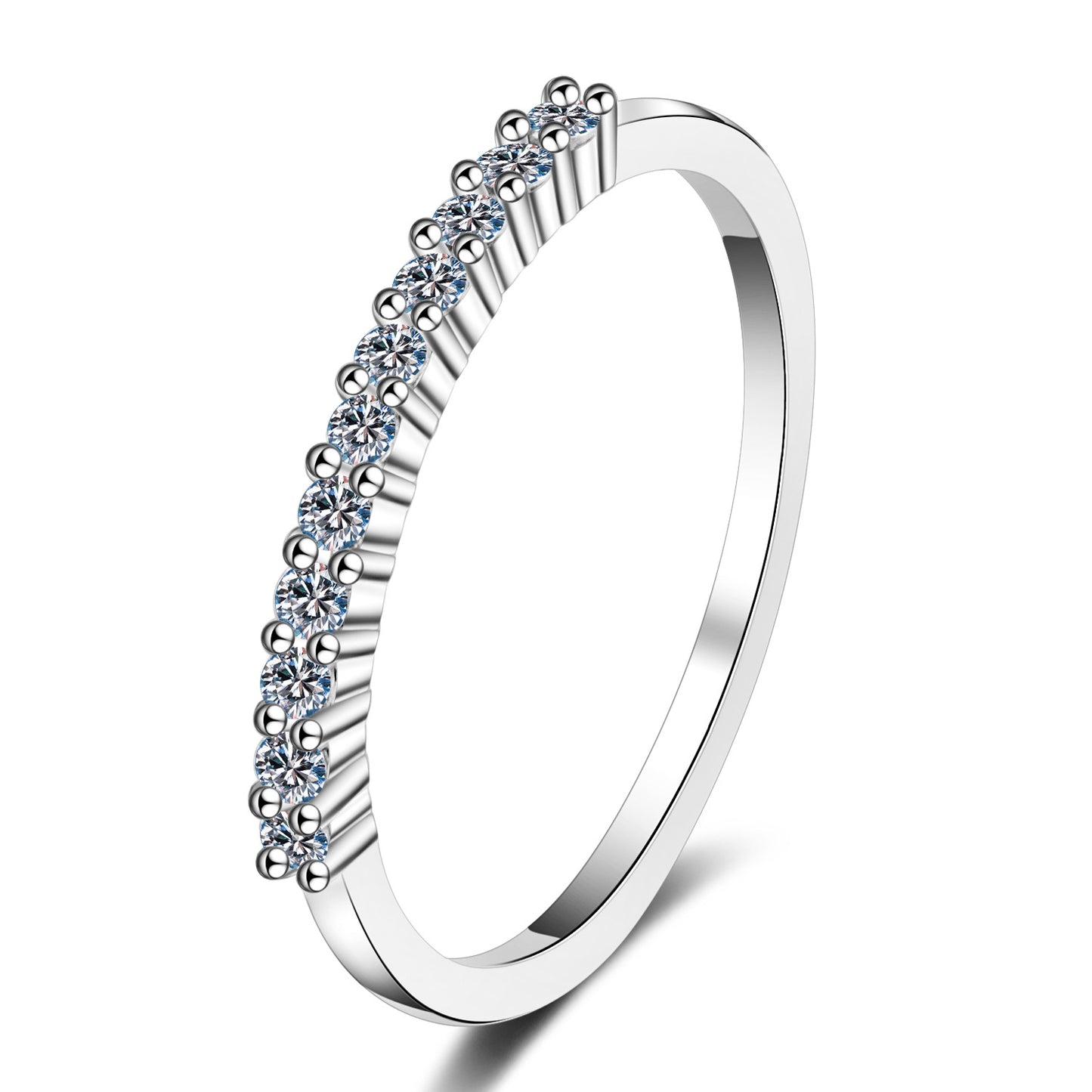 S925 Sterling Silver Ring 16 Points Moissanite Ring - Kaldas Online Shopping