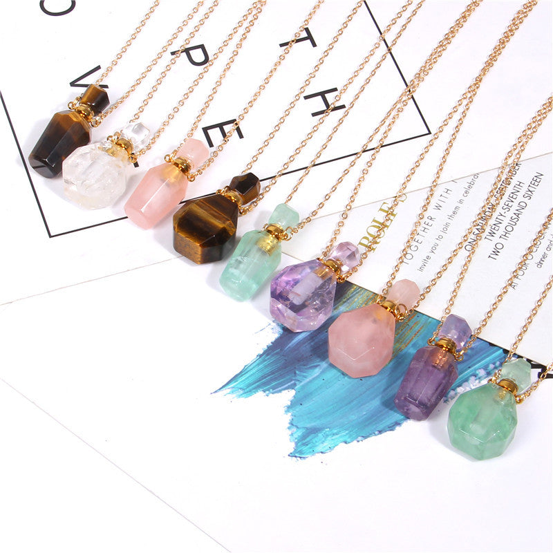 Perfume bottle Crystal Necklace - Kaldas Online Shopping