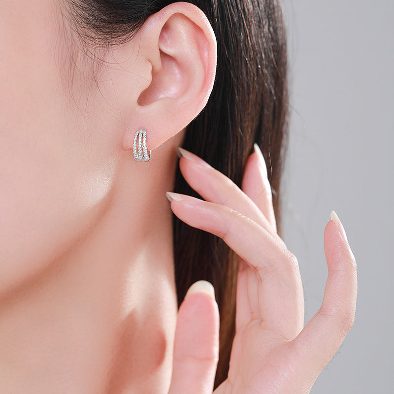 S925 Silver Frosty Style Earrings - Kaldas Online Shopping