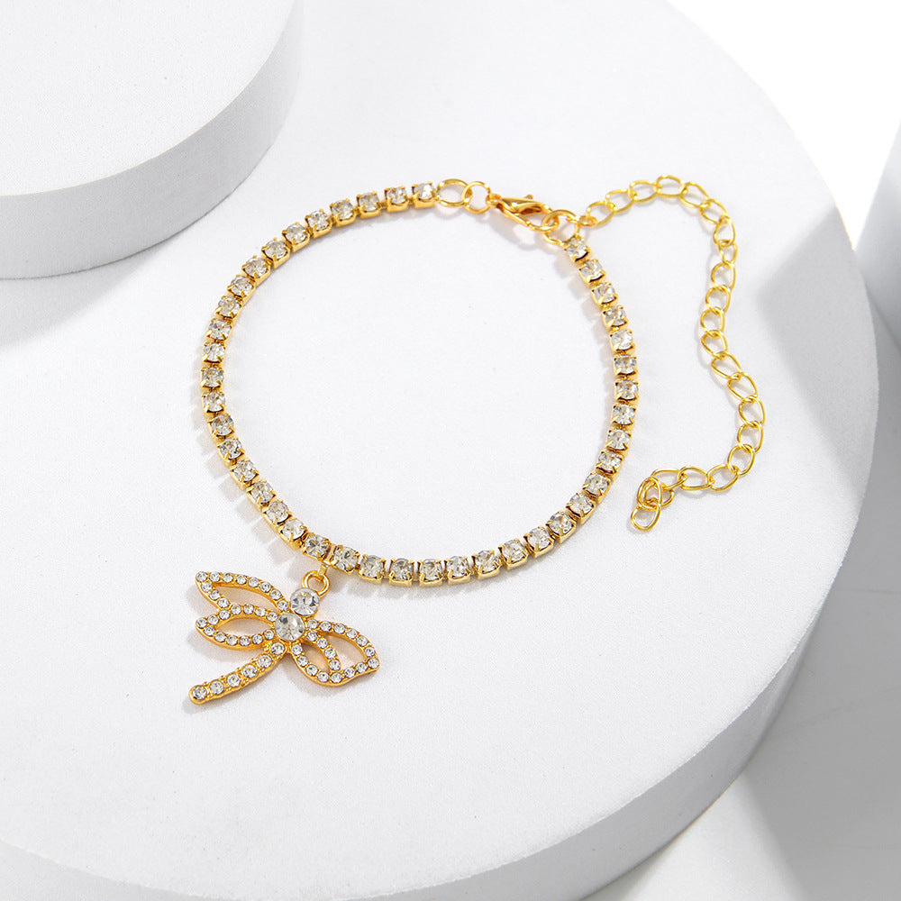 Dragonfly Rhinestone Anklet - Kaldas Online Shopping