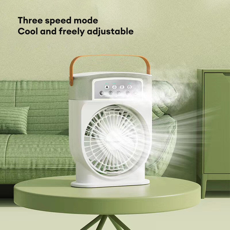 Portable USB Air Cooler with Sprays, Colorful Light, and Humidifier