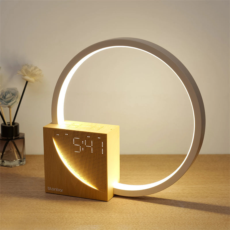 Touch Bedside Lamp with Alarm Clock, Natural Sounds, and Touch Control - Kaldas Online Shopping