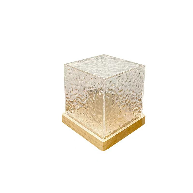 16-Color LED Water Ripple Crystal Table Lamp: USB Rotating Projection & RGB Dimmable Night Light - Kaldas Online Shopping