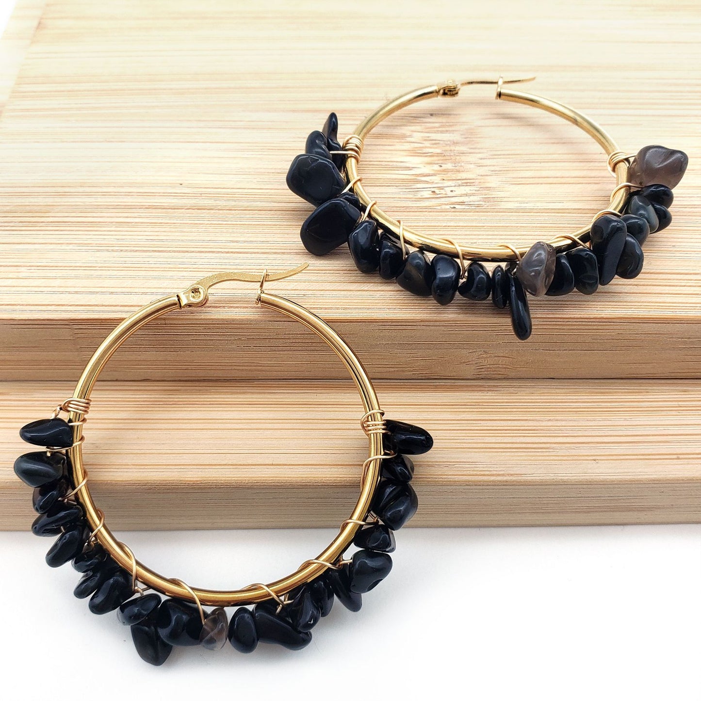 Natural Crystal Stone Earrings