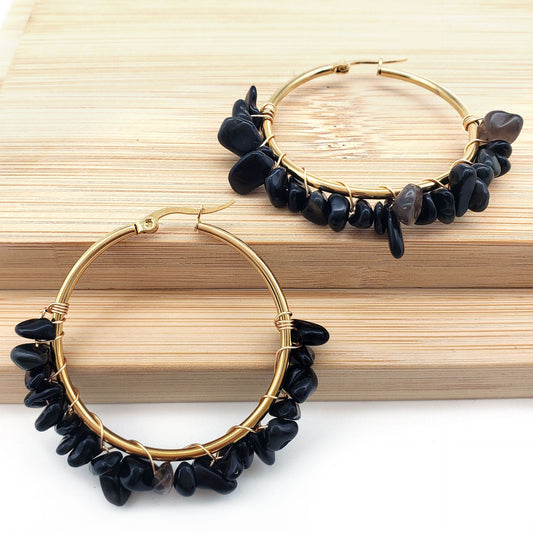 Natural Crystal Stone Earrings