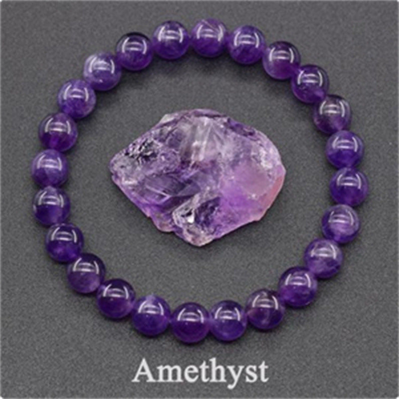 Natural Stone Elastic Beaded Bracelet