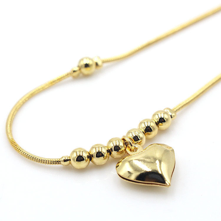 Golden Heart-shaped Anklet - Kaldas Online Shopping