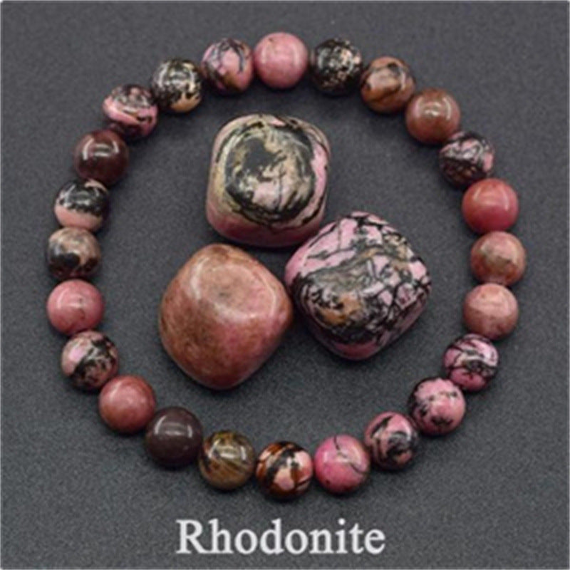 Natural Stone Elastic Beaded Bracelet