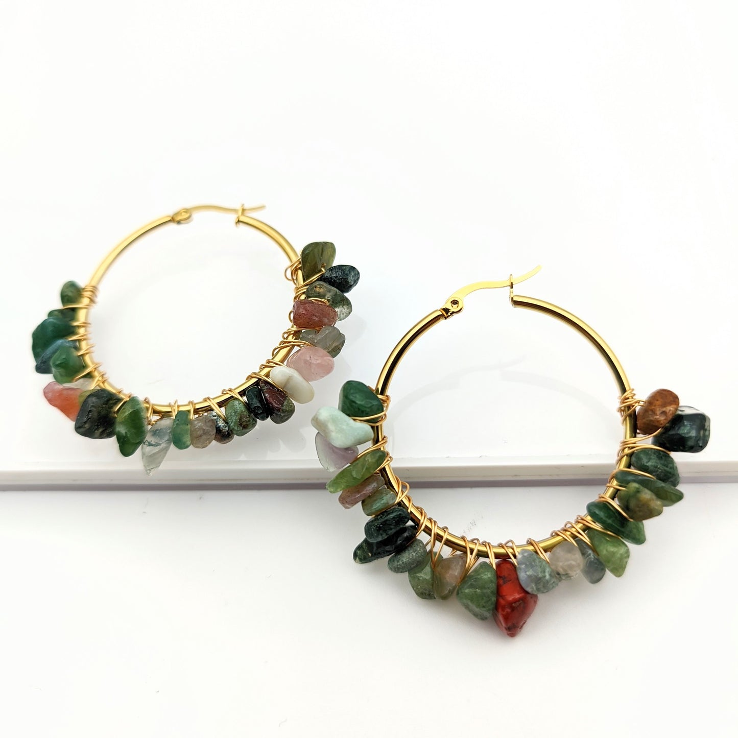 Natural Crystal Stone Earrings