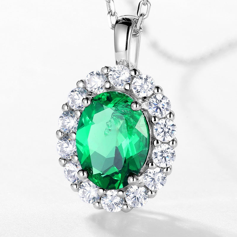 S925 Silver Emerald Necklace - Kaldas Online Shopping