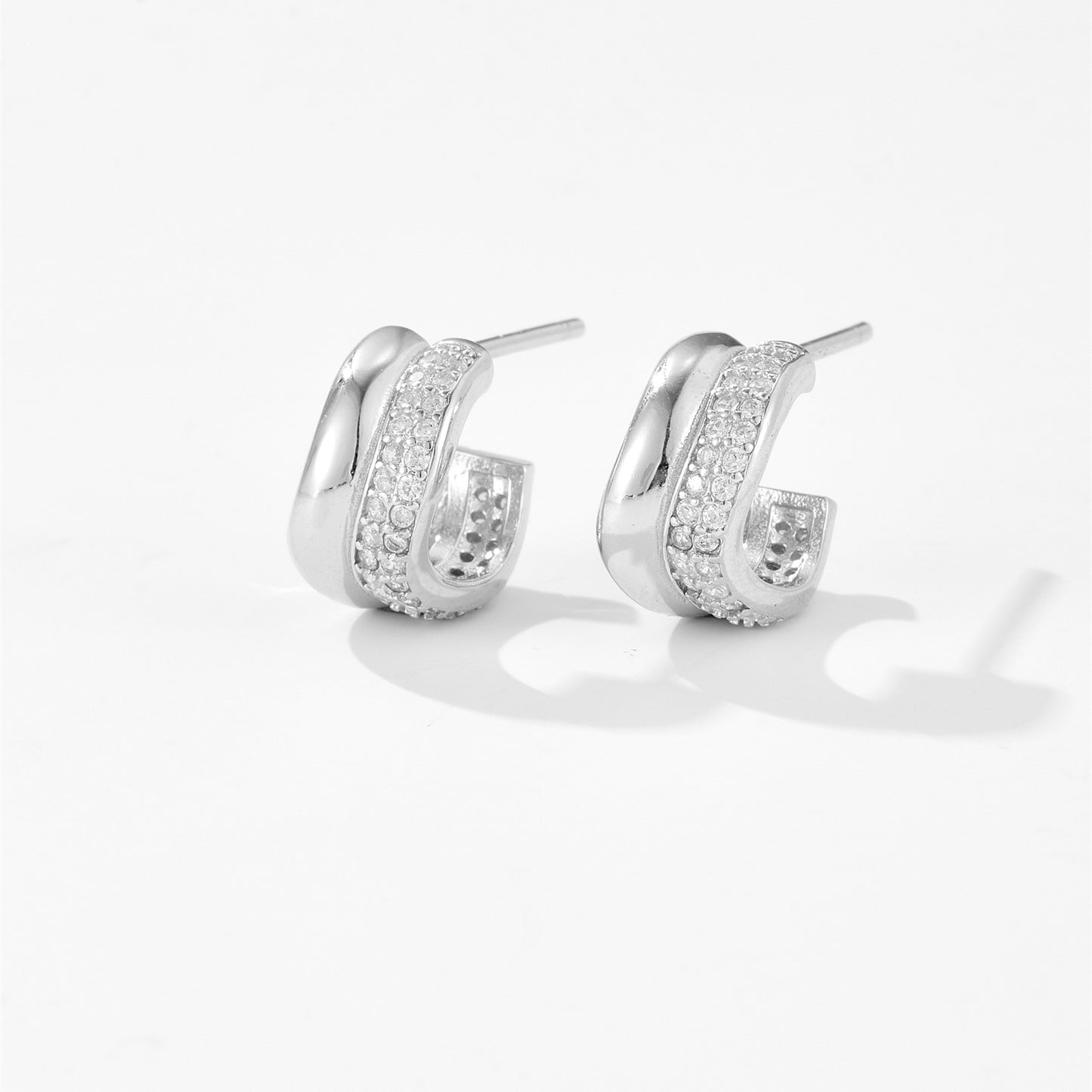 S925 Sterling Silver Geometric Circle Earrings
