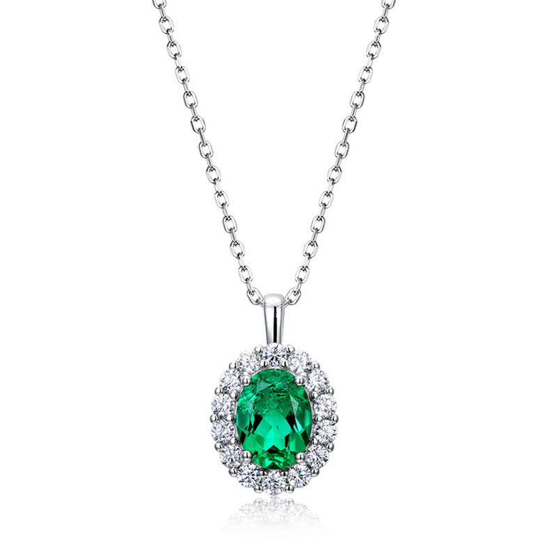 S925 Silver Emerald Necklace - Kaldas Online Shopping