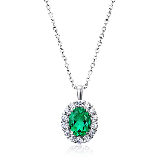 S925 Silver Emerald Necklace - Kaldas Online Shopping