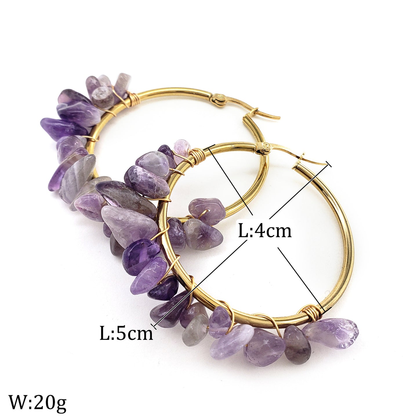 Natural Crystal Stone Earrings
