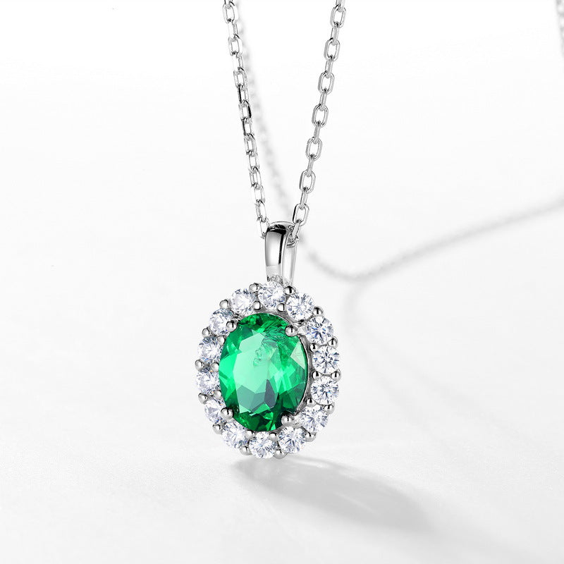 S925 Silver Emerald Necklace - Kaldas Online Shopping
