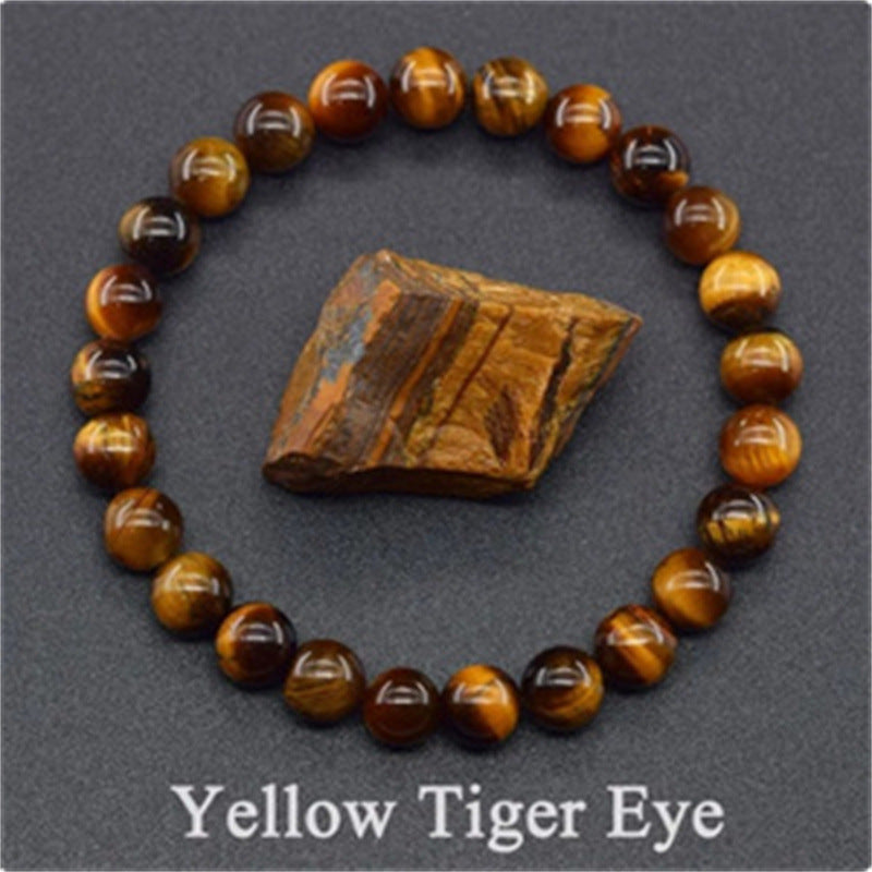 Natural Stone Elastic Beaded Bracelet