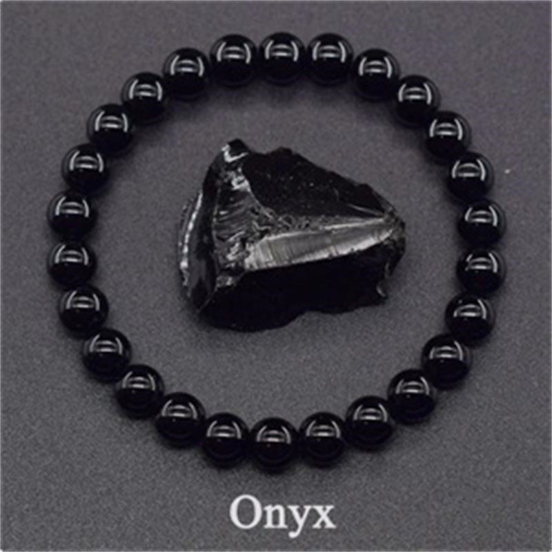 Natural Stone Elastic Beaded Bracelet