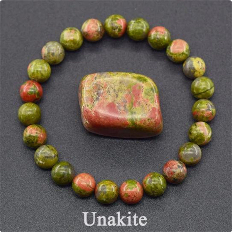 Natural Stone Elastic Beaded Bracelet