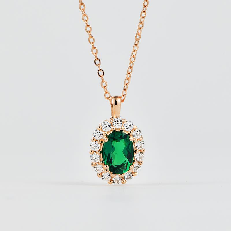 S925 Silver Emerald Necklace - Kaldas Online Shopping