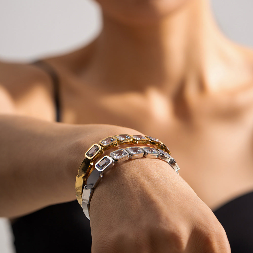 Titanium Steel Zircon Bracelet - Kaldas Online Shopping