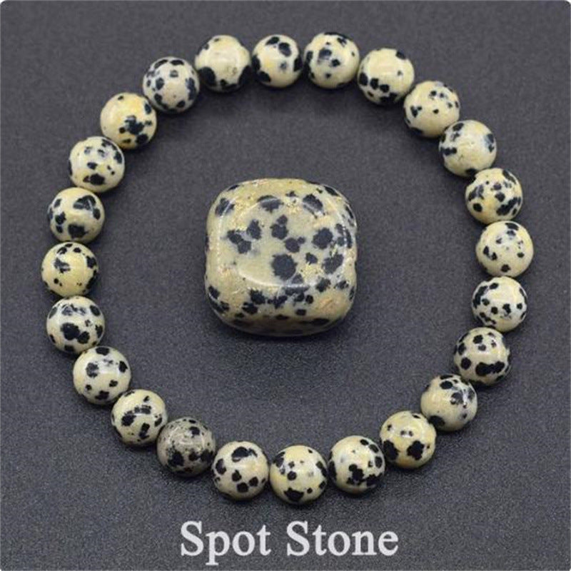 Natural Stone Elastic Beaded Bracelet