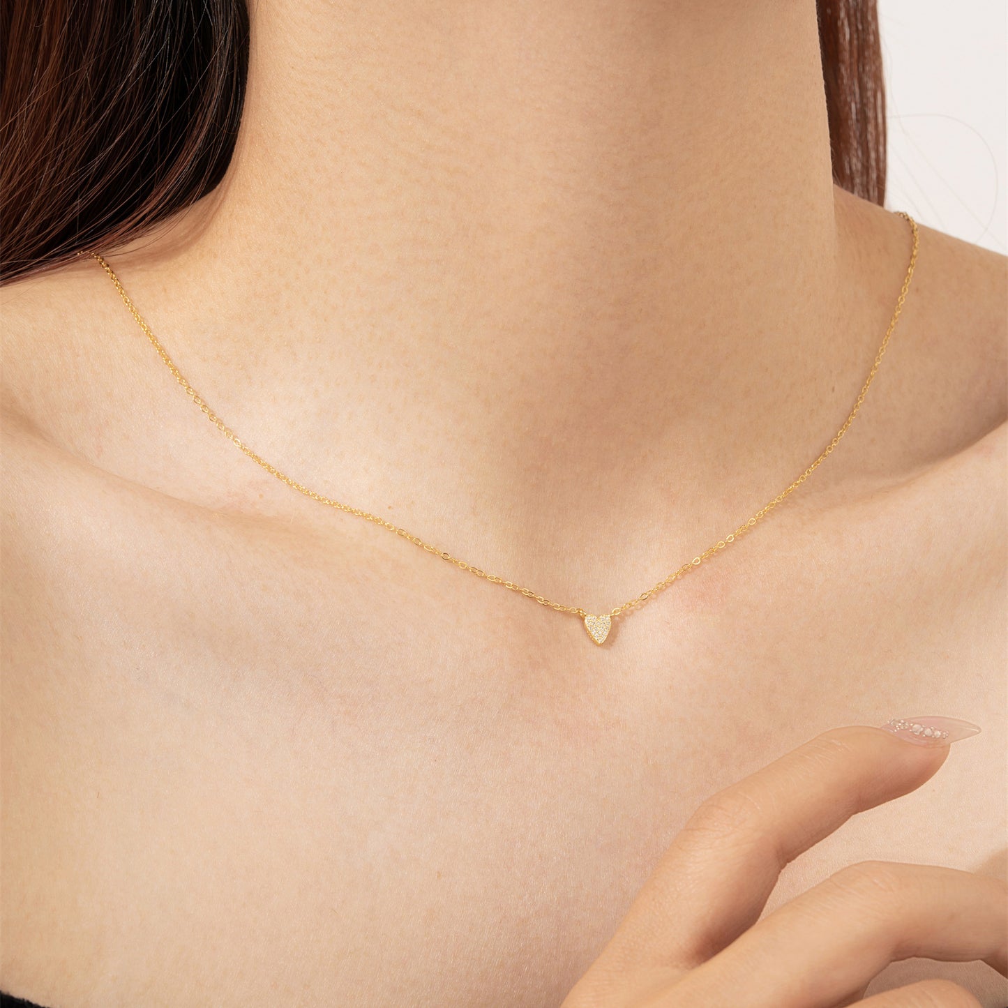 S925 Diamond Heart-shaped Necklace