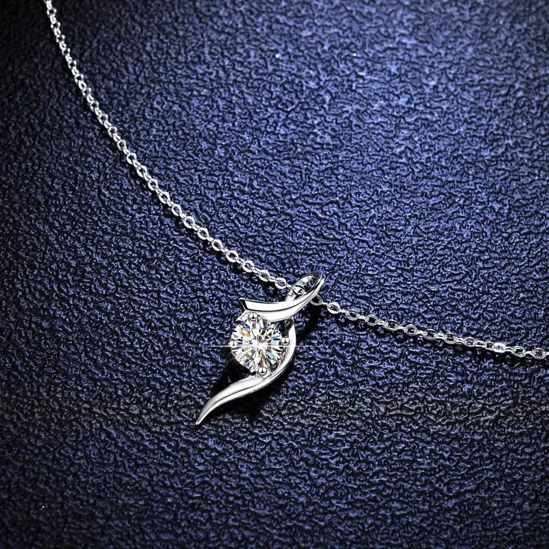 925 Sterling Silver 1 Karat-inch Diamond Necklace