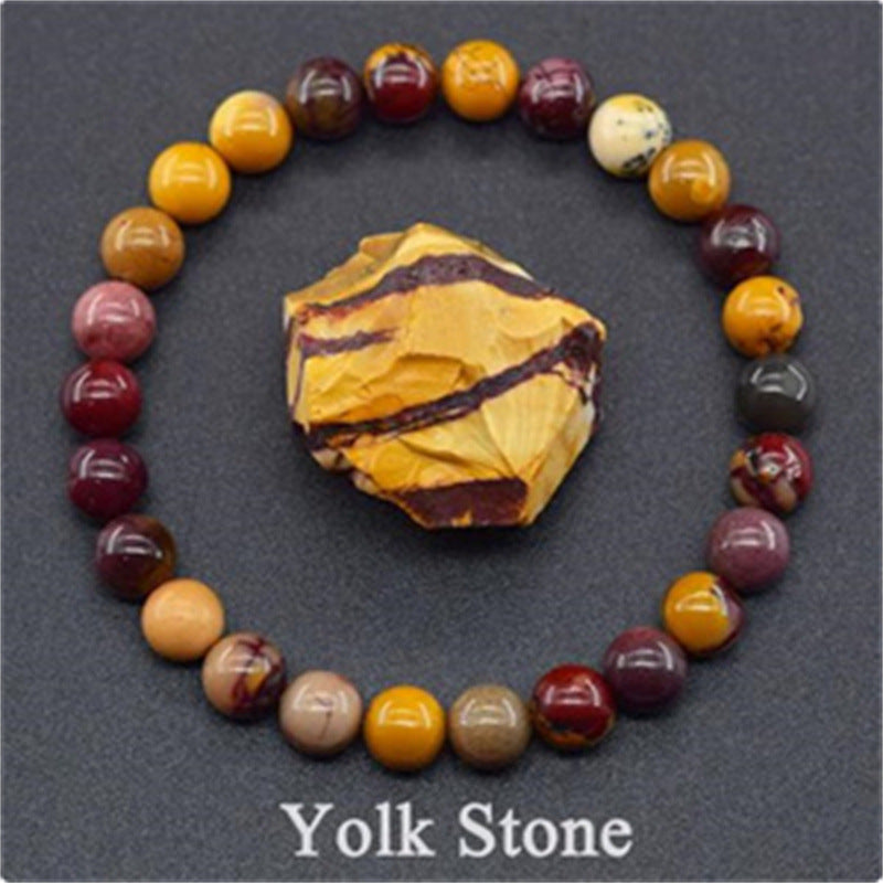 Natural Stone Elastic Beaded Bracelet