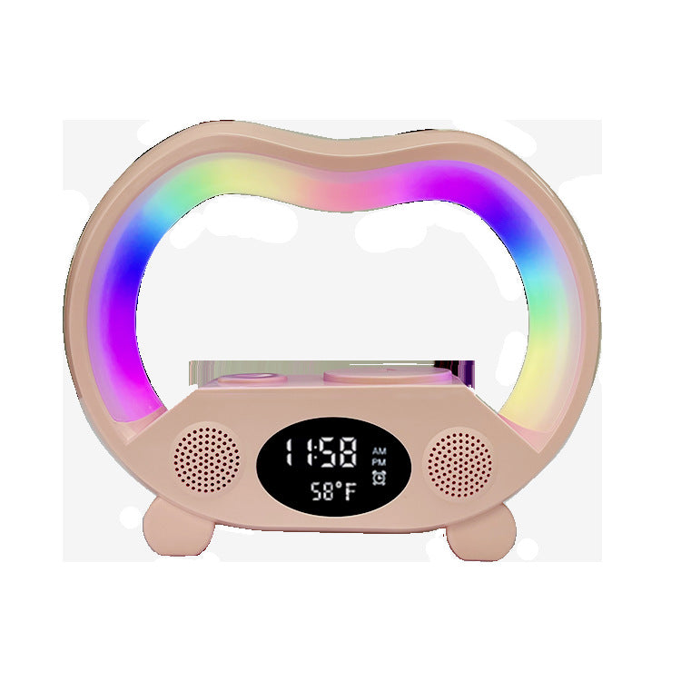 Smart LED Table Lamp:6-in-1 Bluetooth Speaker, Wireless Charger & Remote-Control Night Light