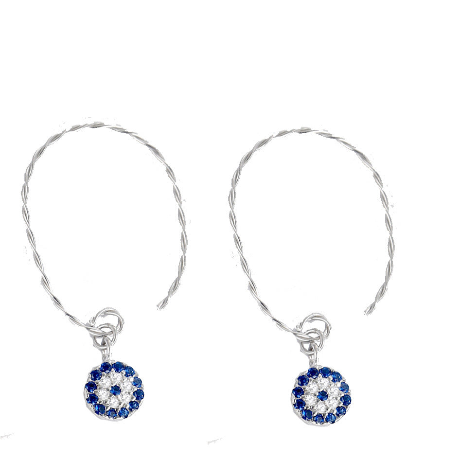 Sterling Silver Zircon Needle Earrings - Kaldas Online Shopping