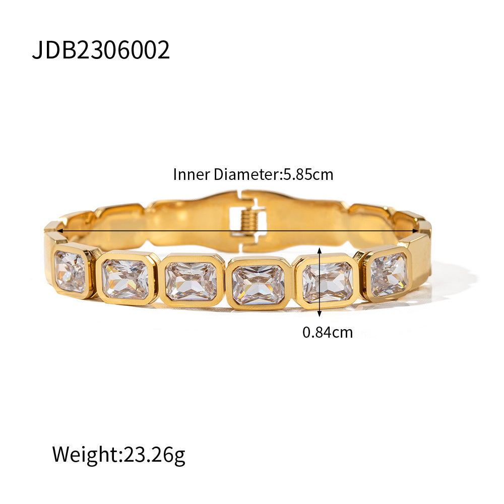 Titanium Steel Zircon Bracelet - Kaldas Online Shopping