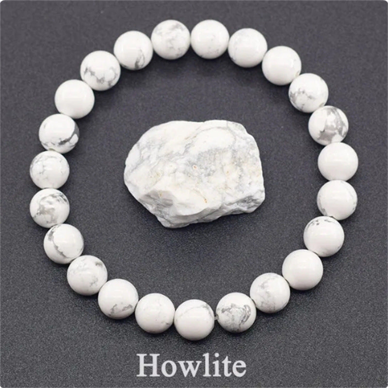 Natural Stone Elastic Beaded Bracelet