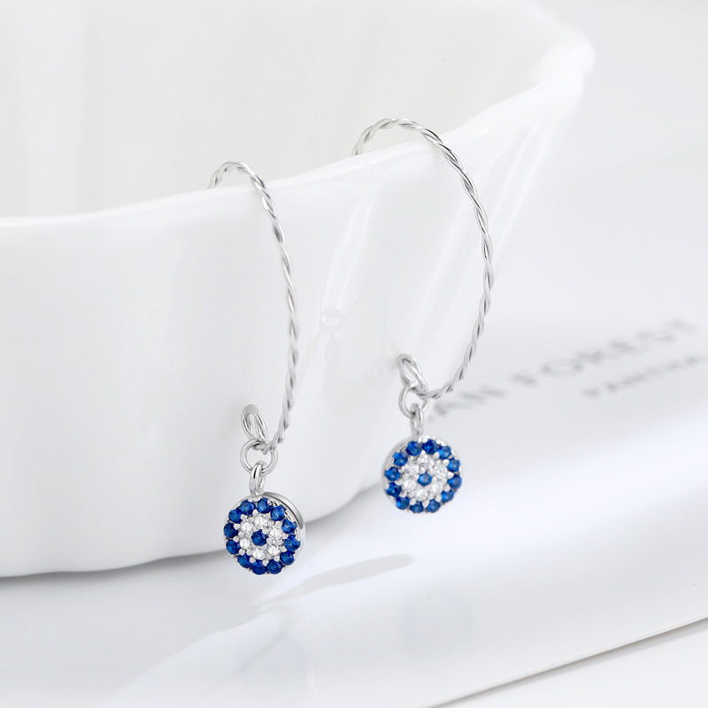 Sterling Silver Zircon Needle Earrings - Kaldas Online Shopping