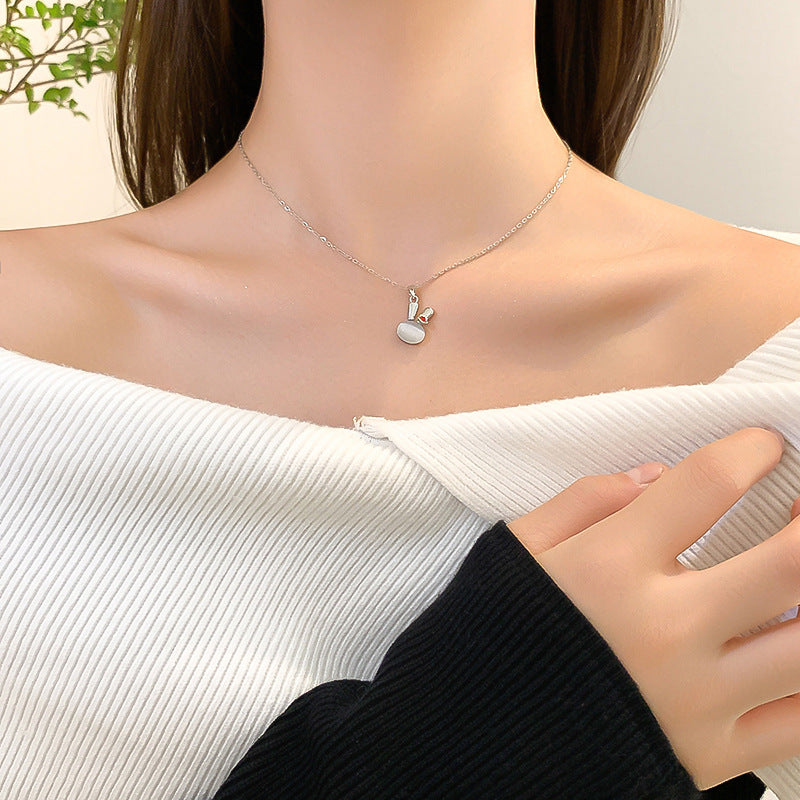 Silver Opal Bunny Necklace - Kaldas Online Shopping