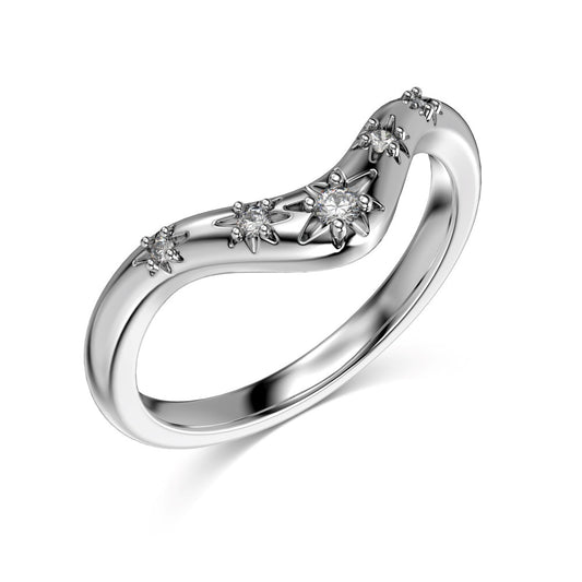 S925 Silver Sun Light Design V-shaped Zircon Ring - Kaldas Online Shopping