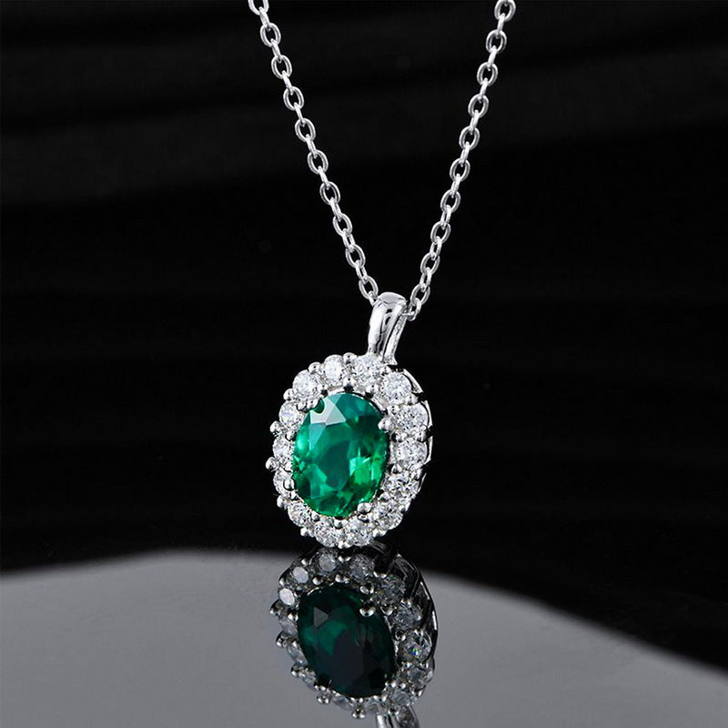 S925 Silver Emerald Necklace - Kaldas Online Shopping