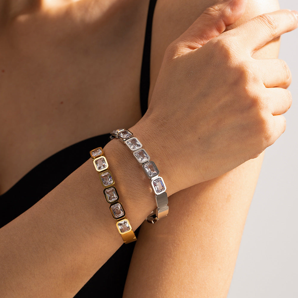 Titanium Steel Zircon Bracelet - Kaldas Online Shopping