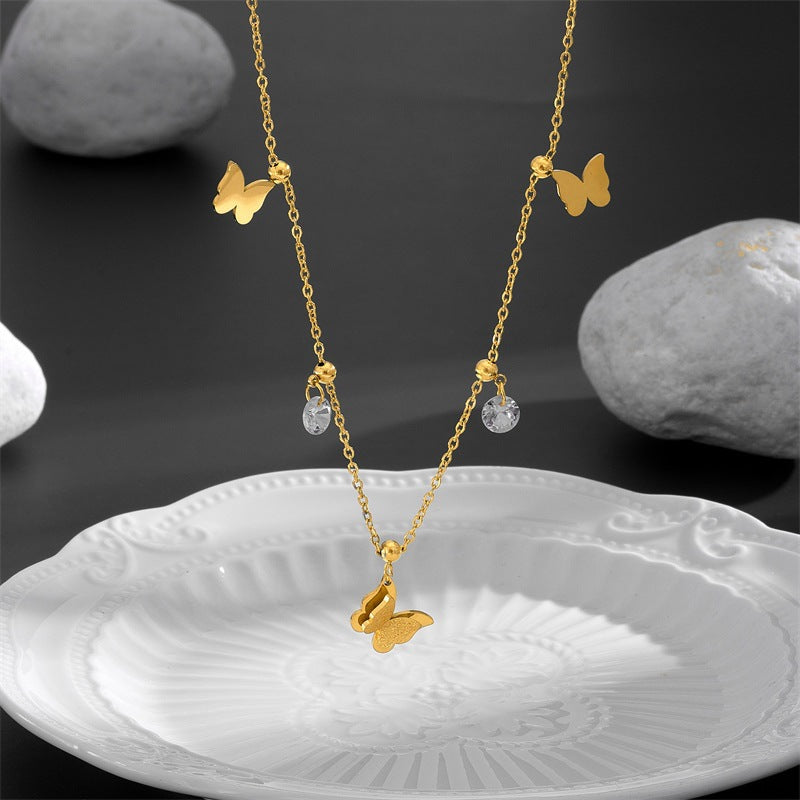 Titanium Steel Plated Butterfly Anklet - Kaldas Online Shopping