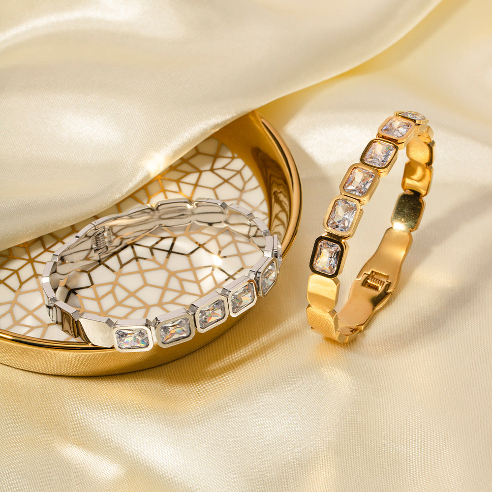 Titanium Steel Zircon Bracelet - Kaldas Online Shopping