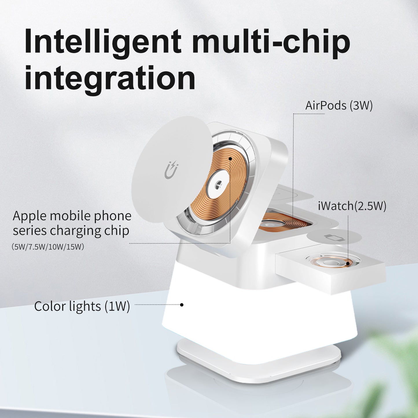 4-in-1 Rotatable Wireless Charger Stand for Phone - Kaldas Online Shopping