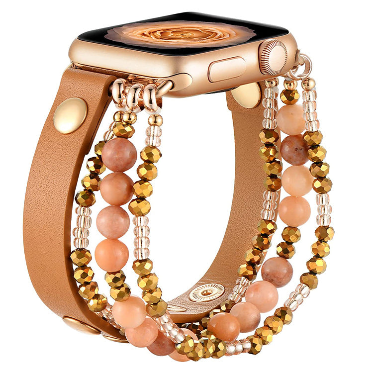 Metal Agate Beaded Watch Band - Kaldas Online Shopping