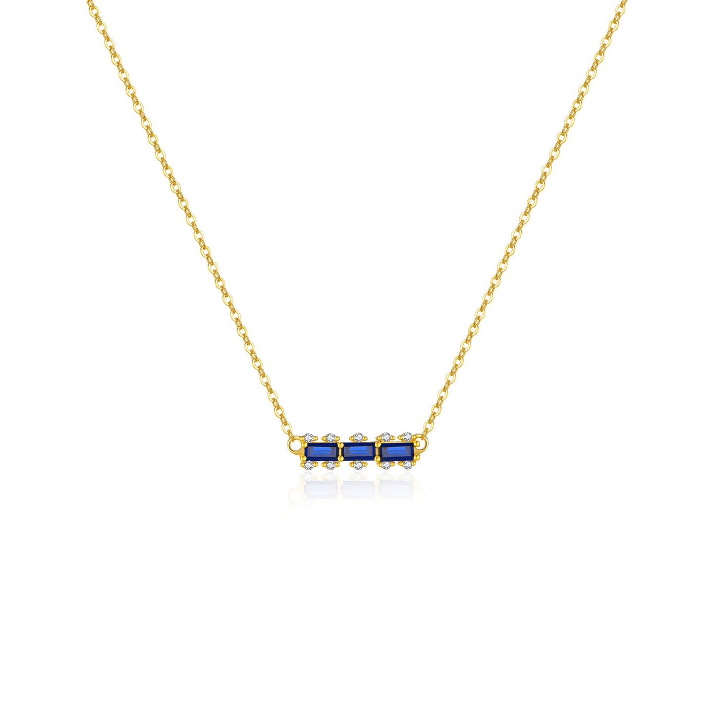 S925 Silver Colored Gem Necklace - Kaldas Online Shopping