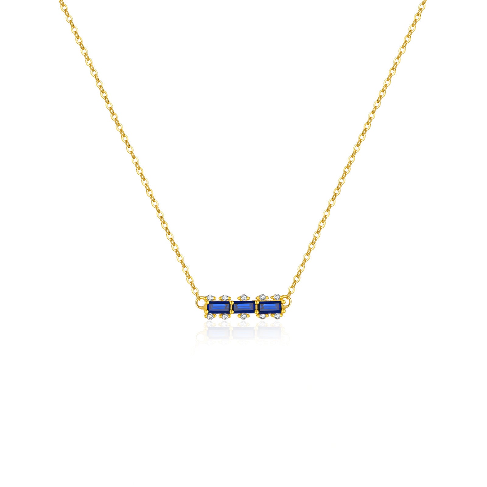 S925 Silver Colored Gem Necklace - Kaldas Online Shopping